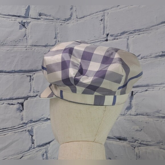 Burberry Womens Newsboy Hat Cap Purple Nova Check England Vintage Y2K 90s Small main image 6
